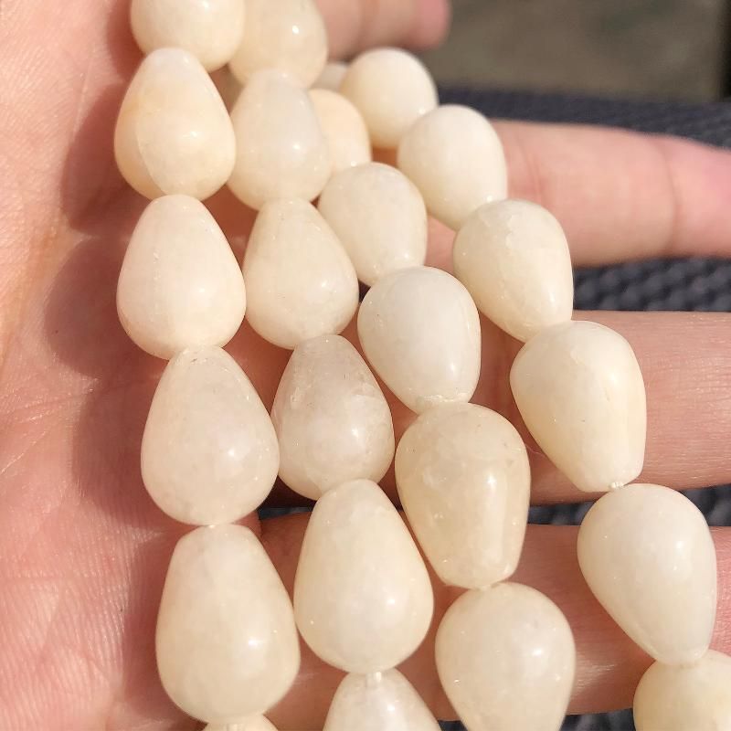 White Angelite Jade 8x12mm ap.30pcs