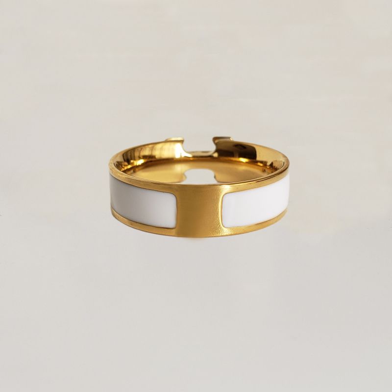 6MM wide gold with white