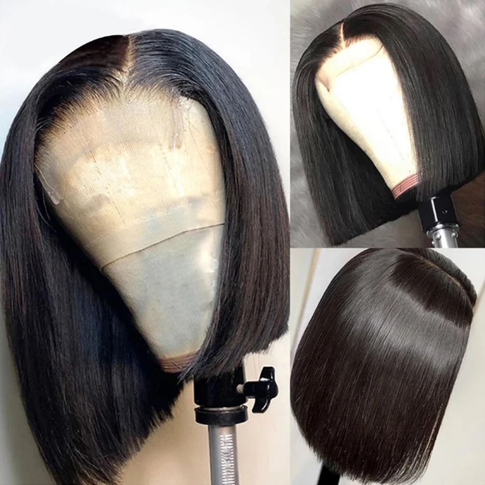 Brazilian 13x4 Hd Lace Frontal Wig Short Human Hair Wig view 2