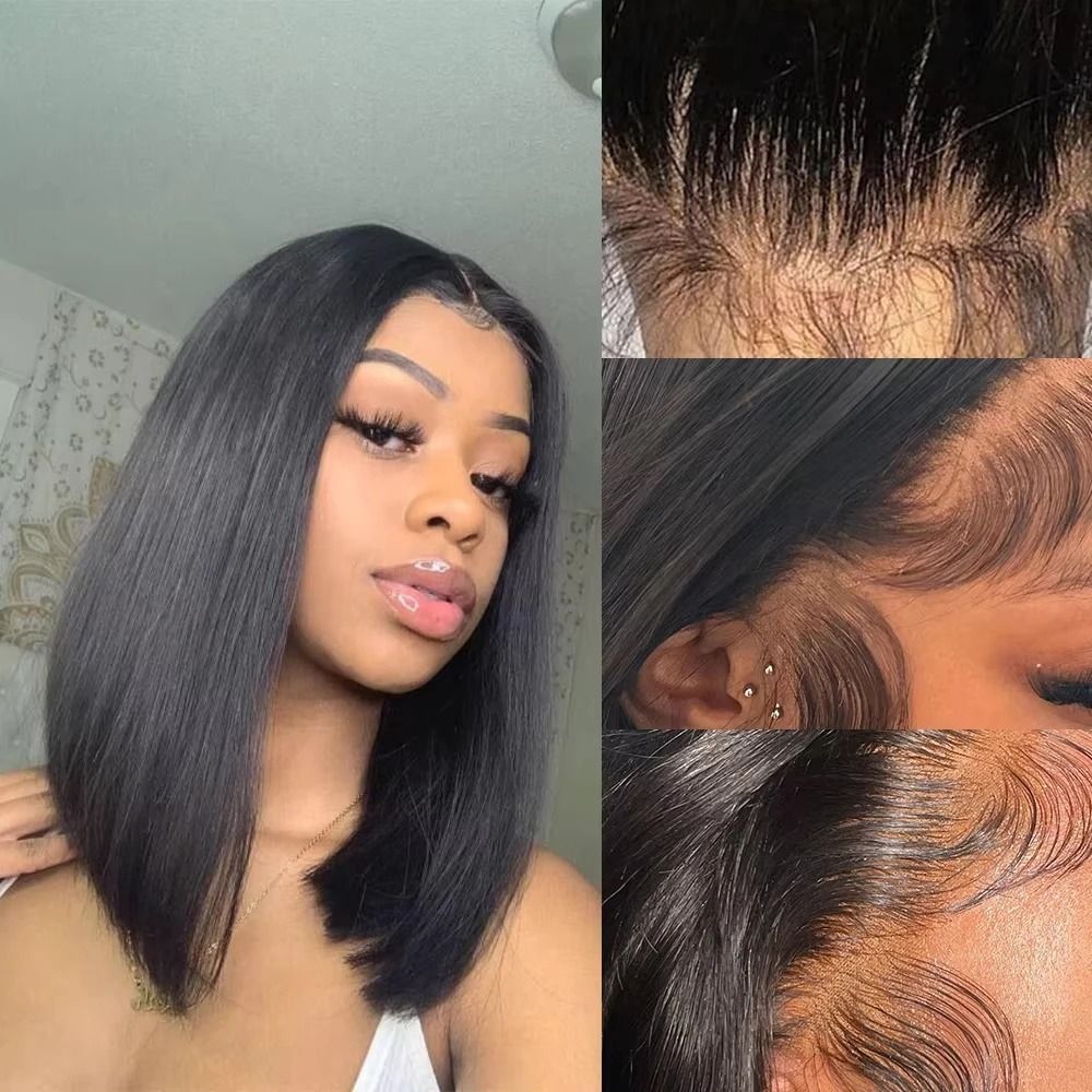 Brazilian 13x4 Hd Lace Frontal Wig Short Human Hair Wig detail view 3