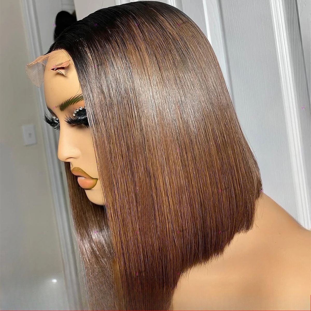 Brown Short Bob Straight Wig