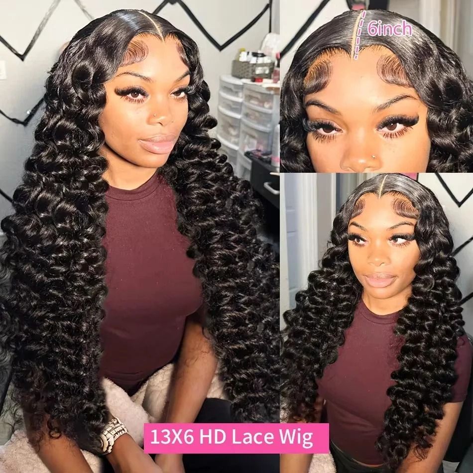 woman Hd Lace Wig 180 Density HD Transparent Human Hair view 3