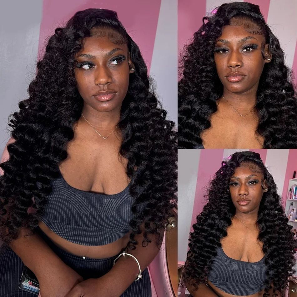 Deep Wave Human Hair Wig 250% Density and go 13x6 view 3