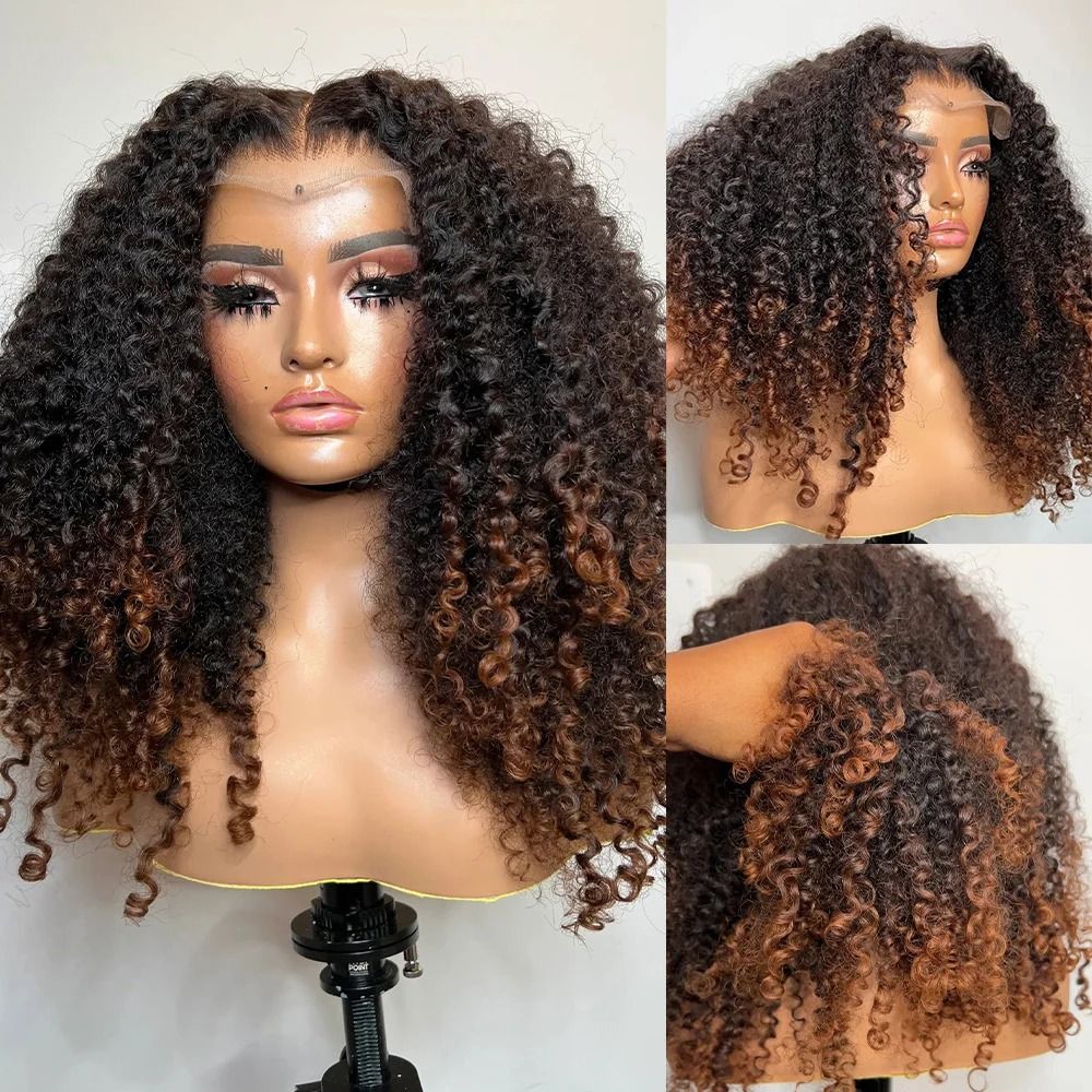Hair Care Style Product Ombre Brown Human Hair Wig Pre-Styled