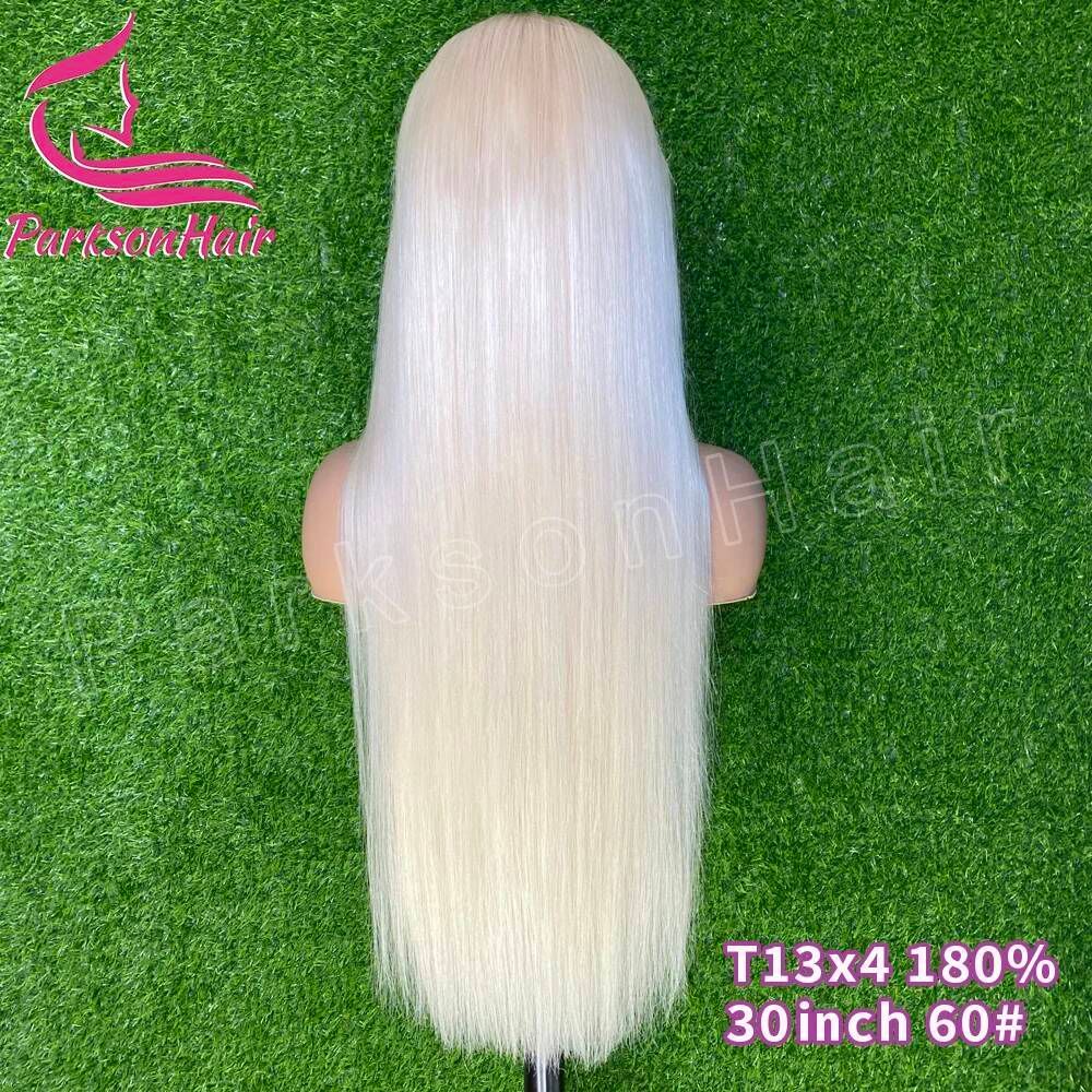13*4 lace wig White 13X6 HD Platinum Ash Blonde 613 view 2