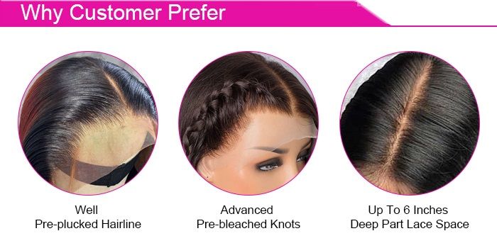 wholesale HD lace front wig 13x4 virgin human hair body detail view 2