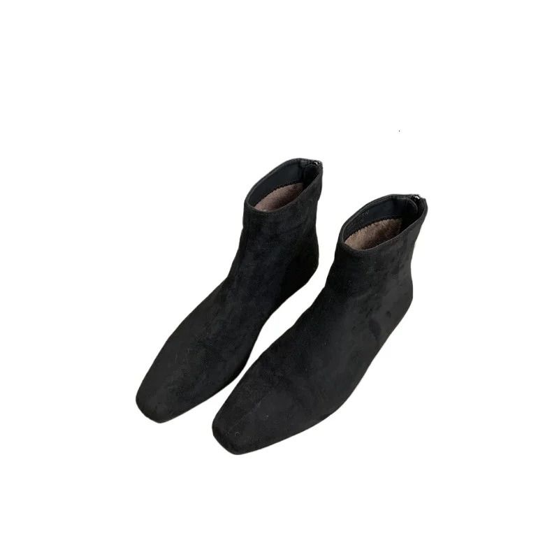 Bottines à talon carré de haute qualité, fermeture éclair arrière, pour femme, élégantes et confortables, parfaites pour le bureau et le travail (Zapatos 250122)_voghion.com