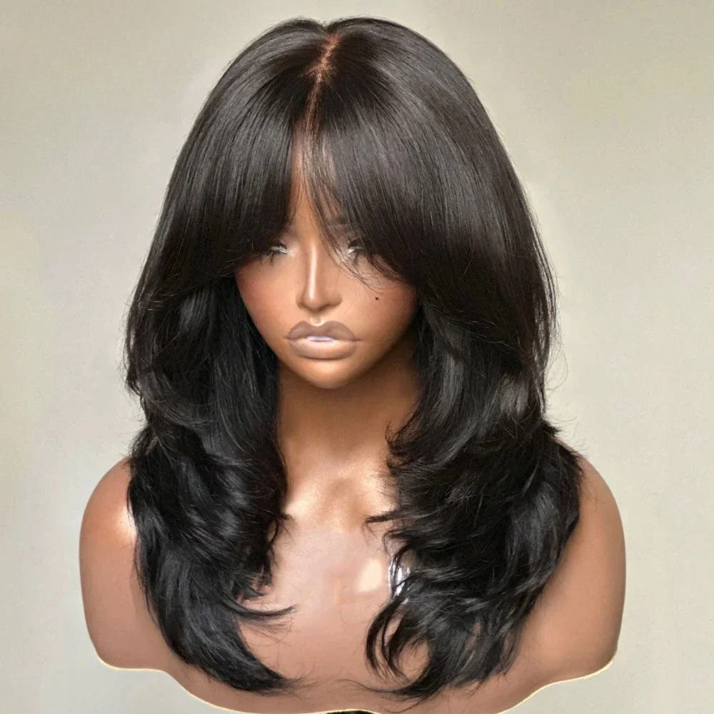 Wear And Go Wig With Layered Bang Glueless Ready To