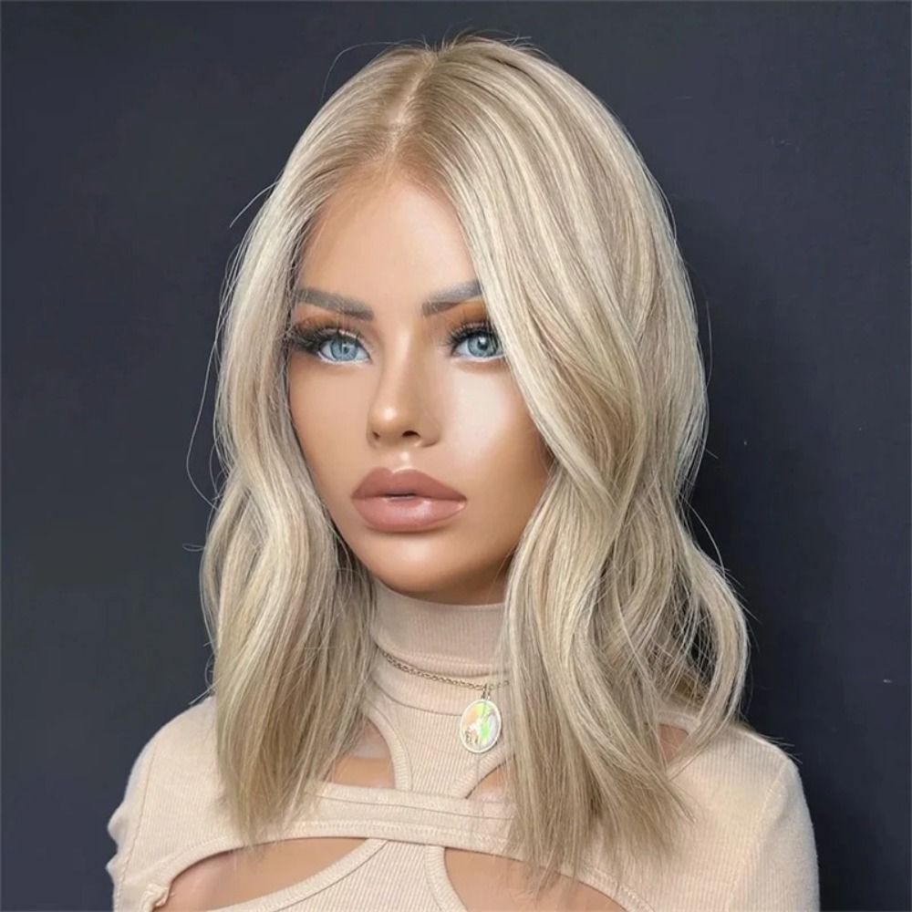 Platinum Ash Blonde 13x4 HD Lace Curly Bob Wig