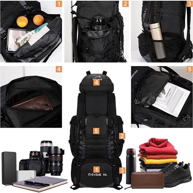 90L Large 70l Backpack For Camping, Hiking, Climbing 3 90L Large 70l Backpack For Camping, Hiking, Climbing - Image 3