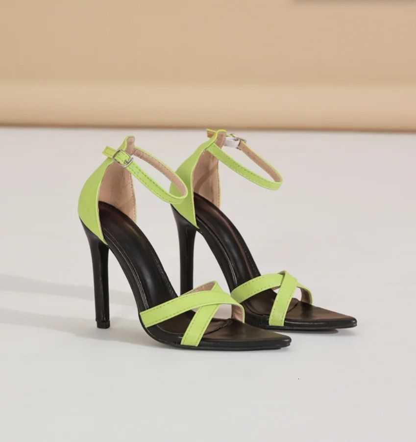 AIYKAZYSDL Cross Strap Glitter Shiny Crystal Slide Mules Slippers Sandals Clear Pumps Women Heel Wedding Shoes Stiletto_voghion.com