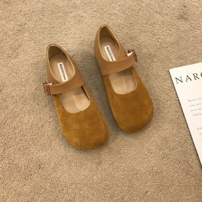 Damen-Derbyschuhe, weiche Damenschuhe, flache Loafer im britischen Stil mit Fellbesatz, Leder-Dressschuhe, Preppy-Slipper, Mary_voghion.com