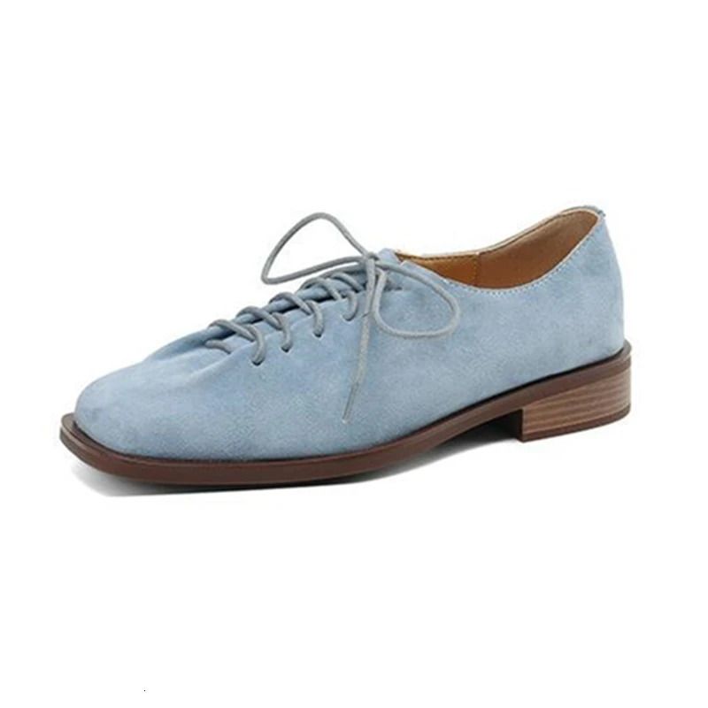 Loafer Schnürschuhe aus echtem Wildleder im Oxford-Stil, große Größen, britischer Stil, Damenschuhe 250321_voghion.com