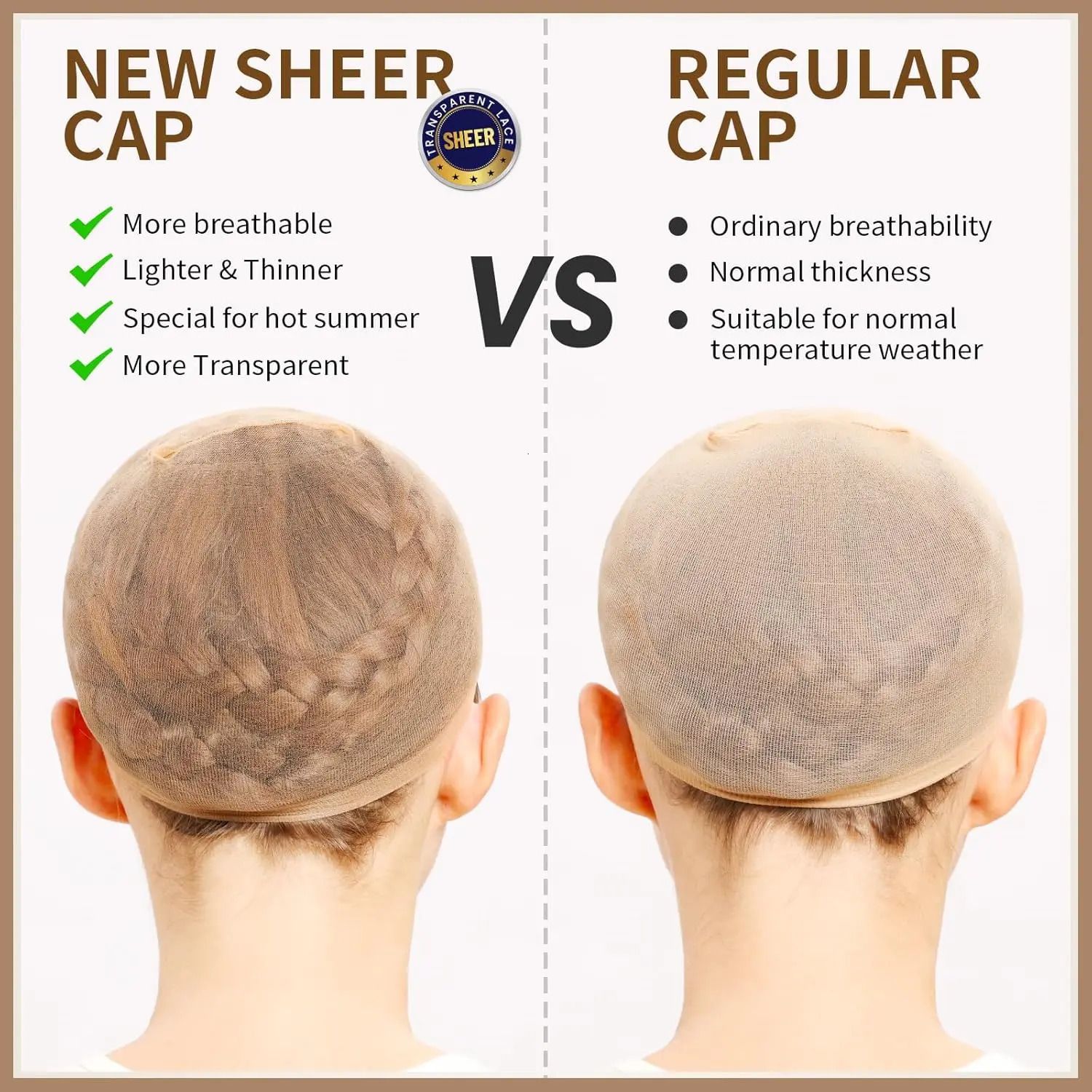 20Pcs HD Wig Cap Ultra-thin Wig Caps Invisible Nude Skinlike detail view 4