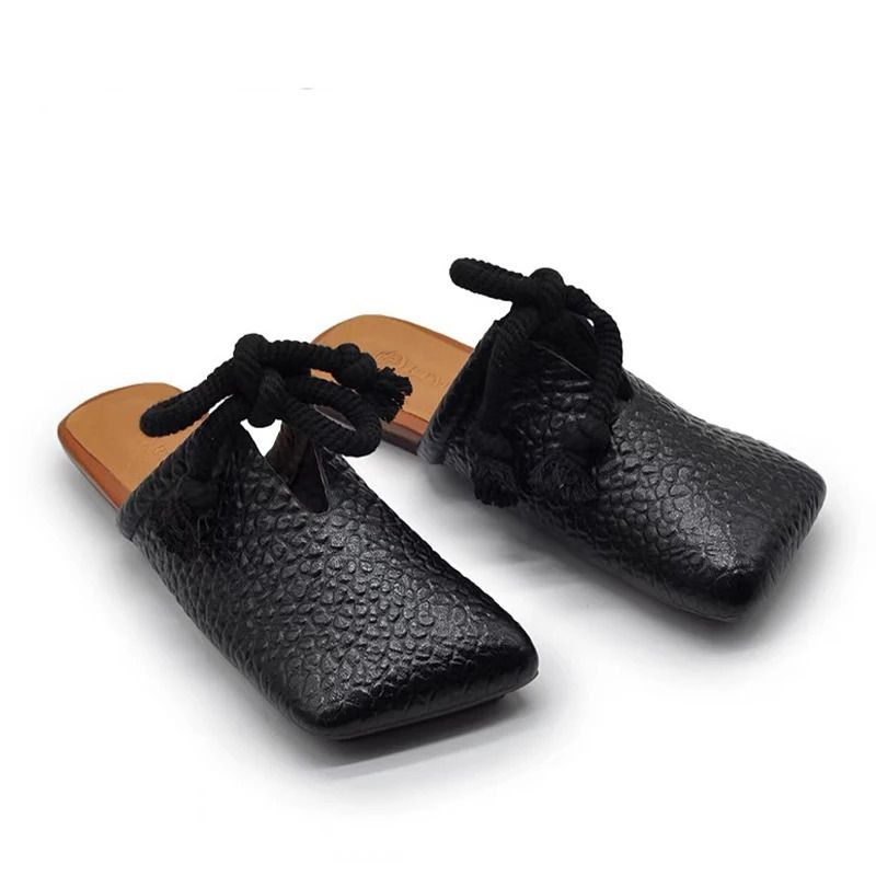 Square Toe Flats Slippers Women Mules Shoes Fashion Casual Sandals Summer Slingback Flip Flops Sandalias De Mujer 250529_voghion.com