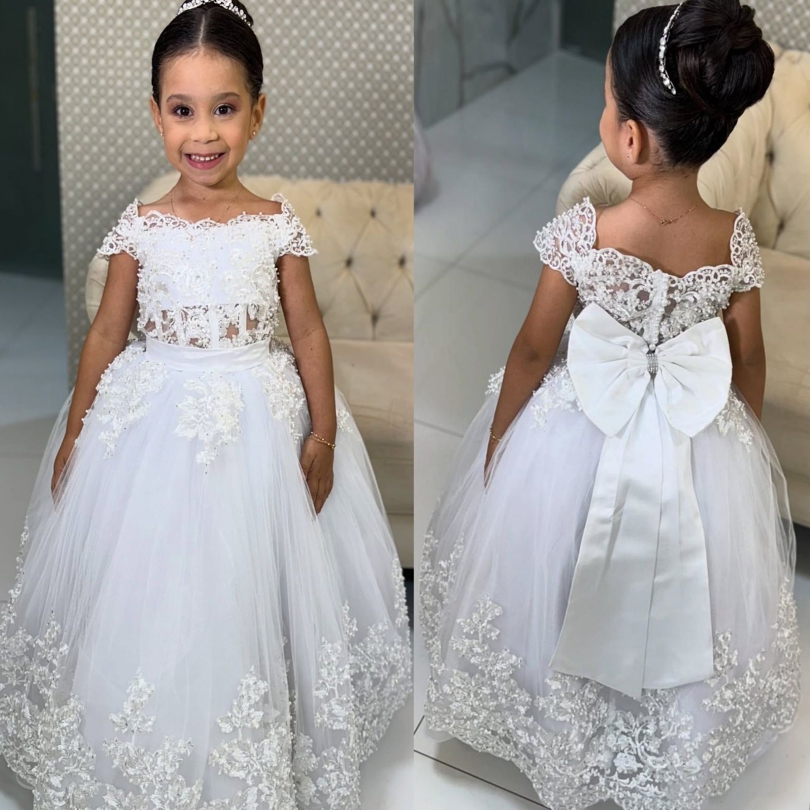 ZJ422 Ivory Lace Beaded Flower Girl Dresses Vintage... From Chic_cheap, &Price; | DHgate.Com