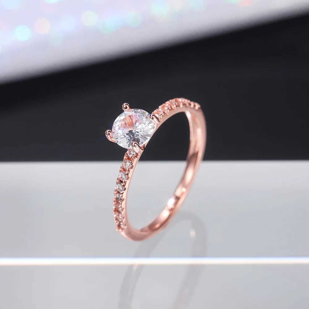 Huitan Classic 4 Claws Design Round Zirconia Women Wedding Engagement Rings 3 Colors Available Low Key Bridal Jewelry_voghion.com