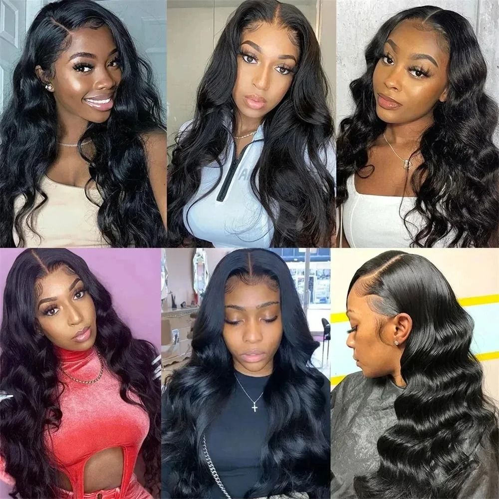 Brown Highlight Ombre Blonde Wig Dark Root Body Wave Human detail view 6