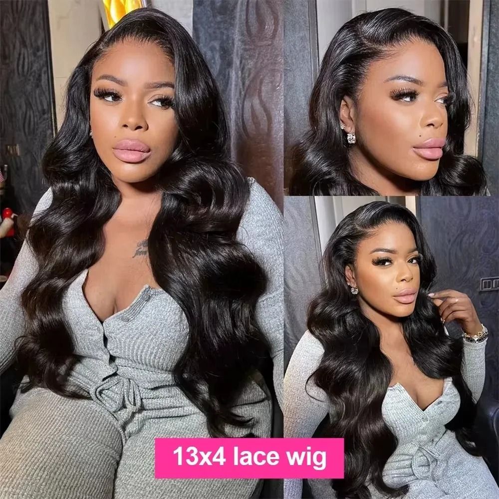 Brown Highlight Ombre Blonde Wig Dark Root Body Wave Human detail view 5