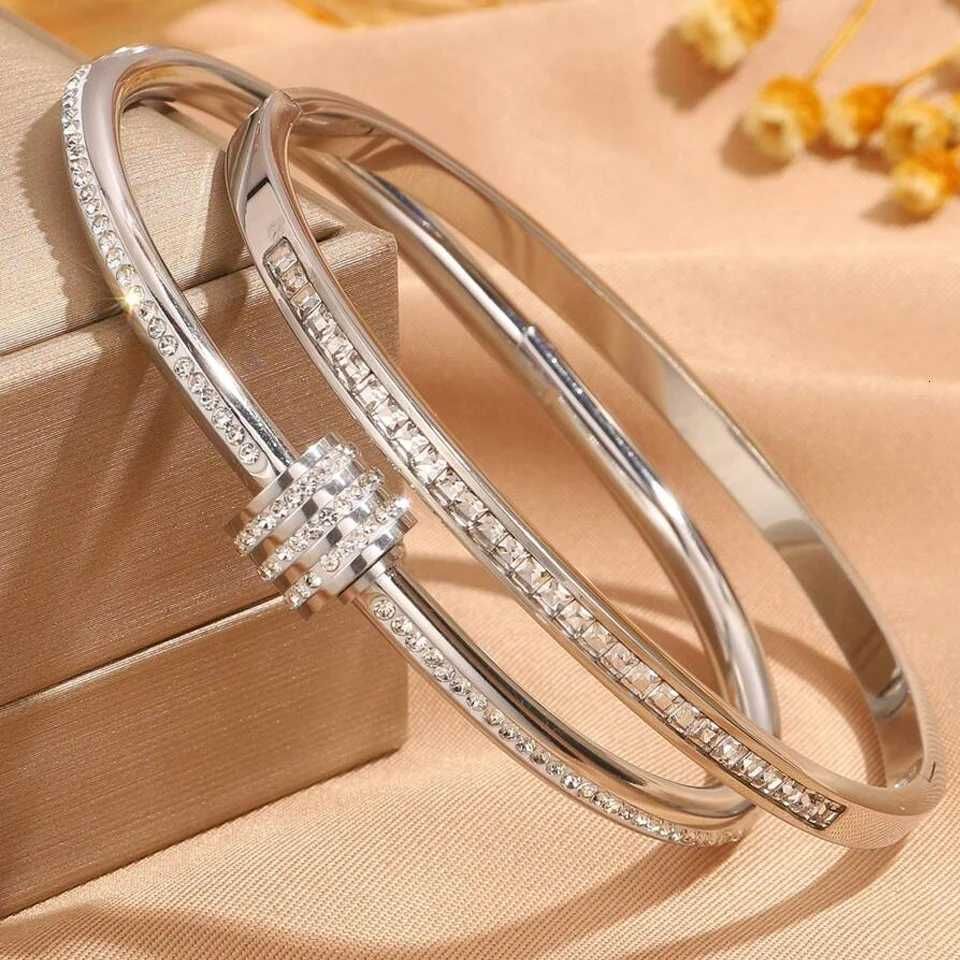 ZAKOL 2Pcs Stainless Steel Stackable S Set Micro Paved Crystal CZ Couple Holiday Gift Party Daily Jewelry M251217_voghion.com