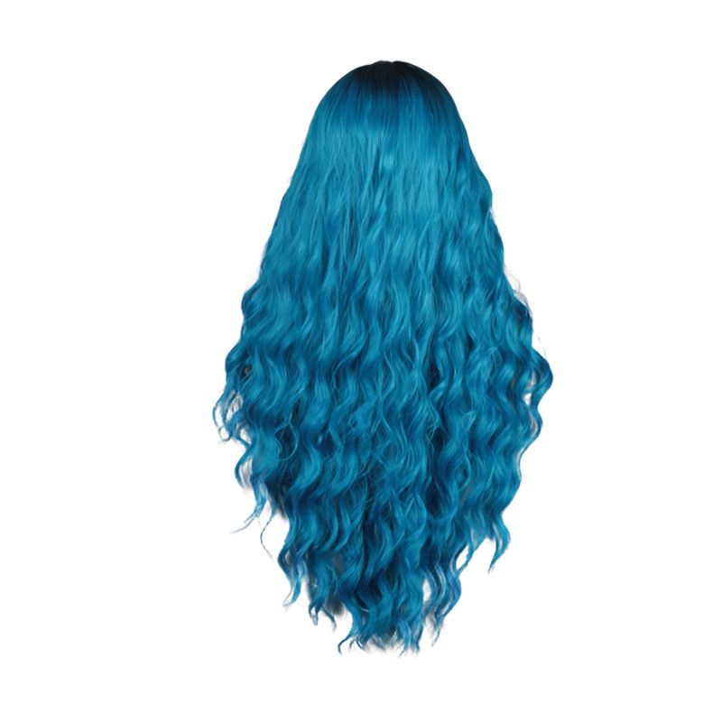 Cross border Women's Long Curly Wig with Cornrow Waves and view 2