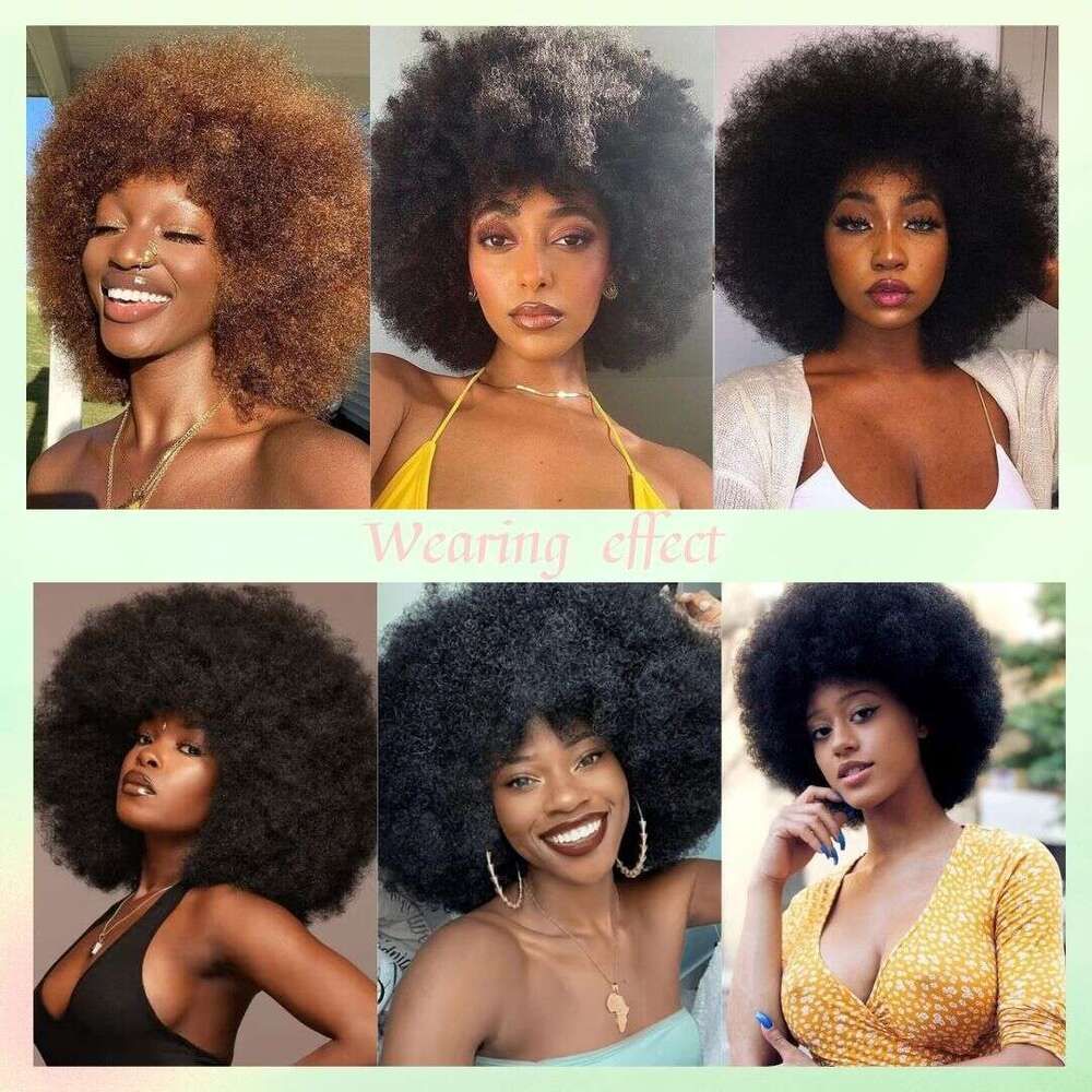 Fluffy African curly all hair adjustable hat Synthetic Wig, suitable