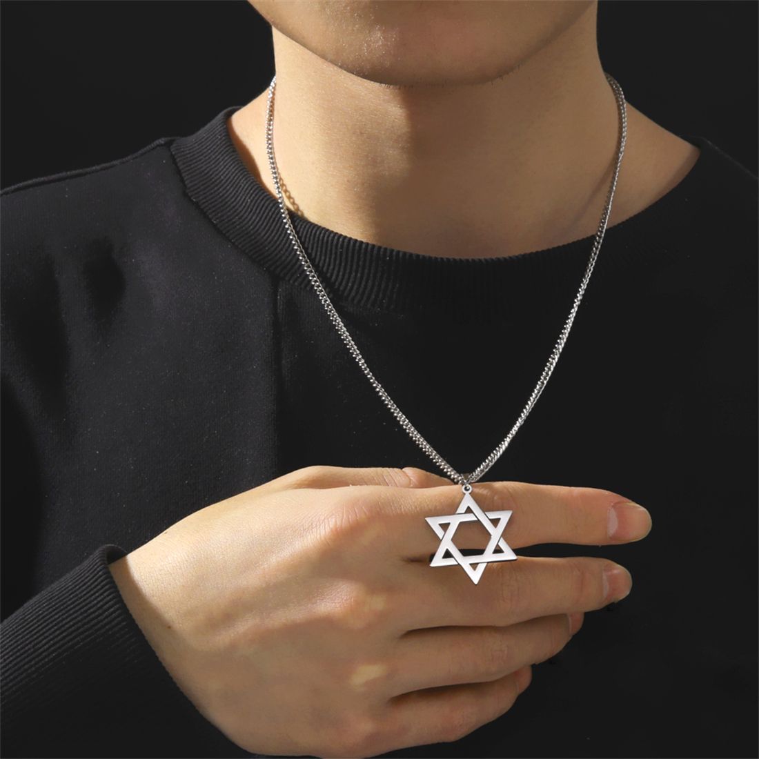 EUEAVAN Star Of David Pendant Necklace Stainless - Image 4