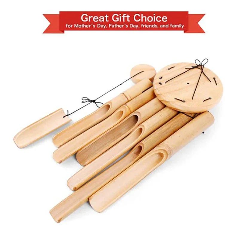 6 Tubes Bamboo Wind Chimes Hand Carved Outdoor.. - Image 4
