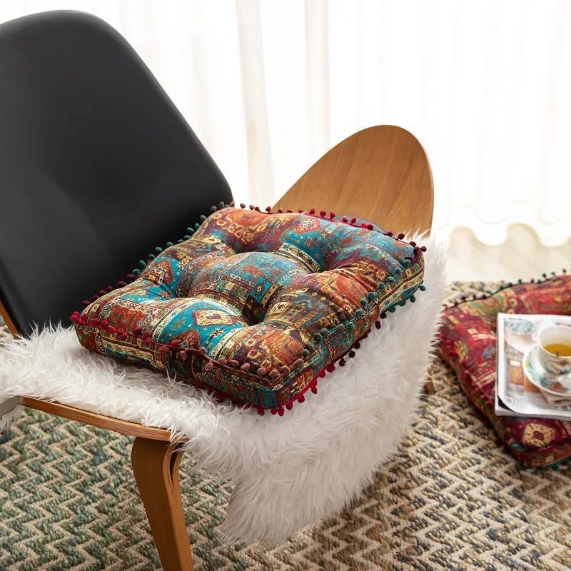 Moroccan Vintage Thickened Seat Cushions Plush. 4 Moroccan Vintage Thickened Seat Cushions Plush. - Image 4