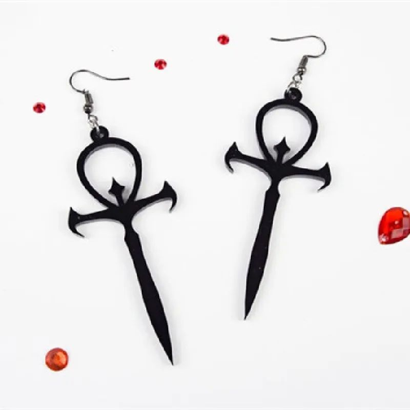 Goth Vampire Ankh Cross Necklace Gothic Occult. - Image 3