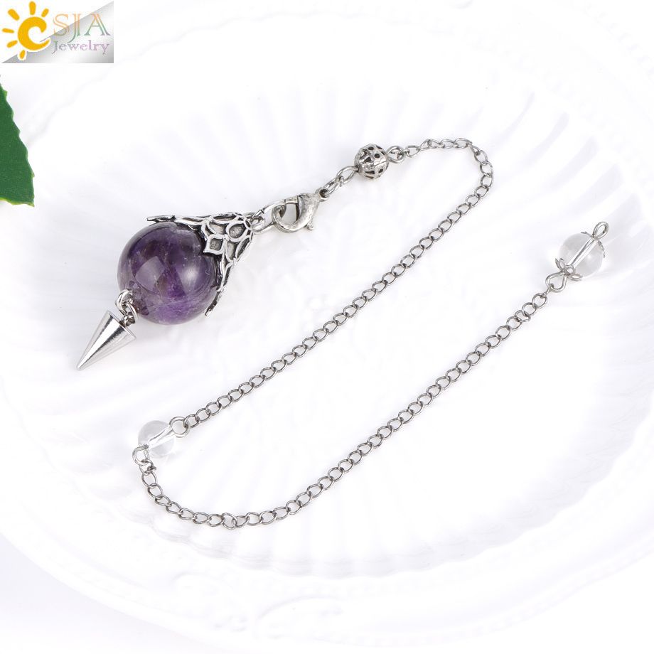 CSJA Natural Stone Round Bead Pendulum For Dowsing.. - Image 4