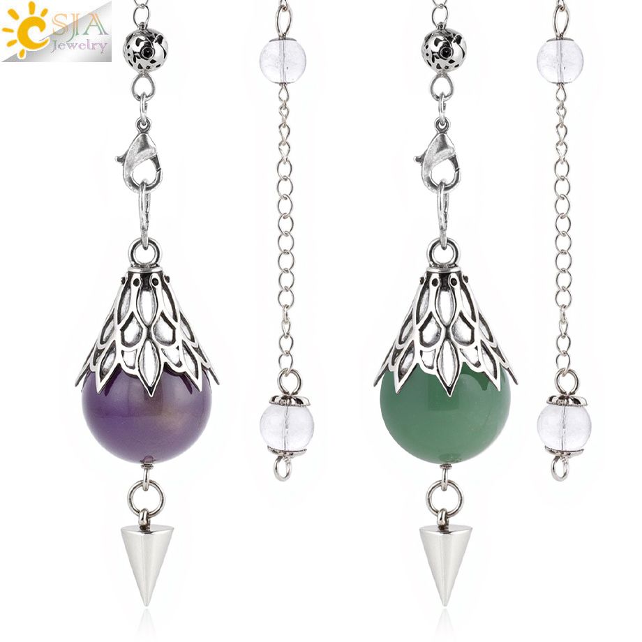CSJA Natural Stone Round Bead Pendulum For Dowsing.. - Image 3