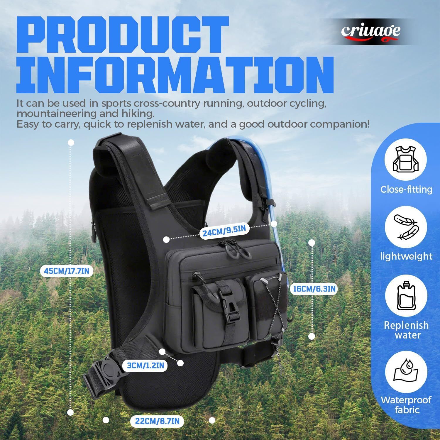 Criuage USA Original Patt Hydration Vest 3 Criuage USA Original Patt Hydration Vest - Image 3