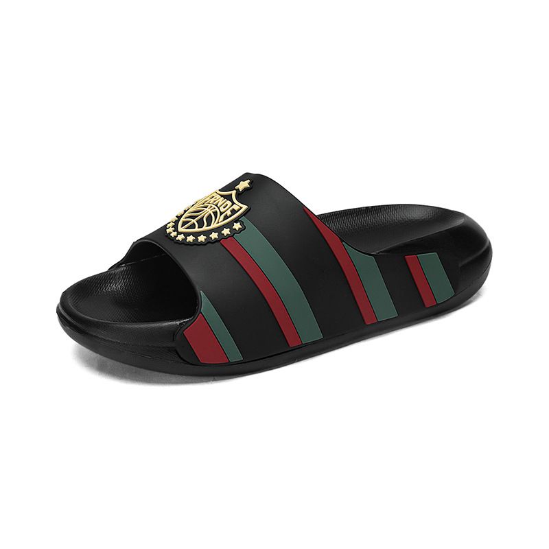 New Unisex Fashionable Cool In Large Outdoor Thick Height Increasing Soft Soled Comfortable Women Men Slippers Black_voghion.com