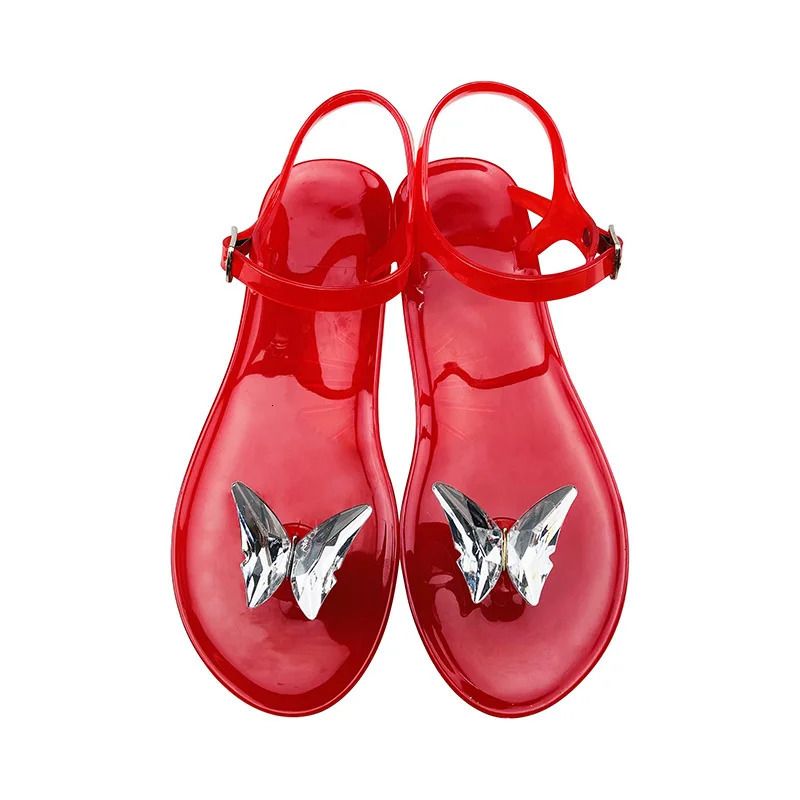 Ciabatte Jelly con farfalle, sandali da spiaggia in PVC alla moda per l'estate 250401_voghion.com