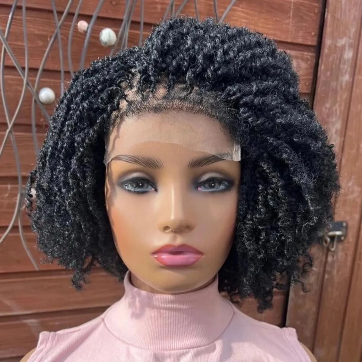 Hd Lace Wig 14 Inches 13X4 Front Micro Curly Short