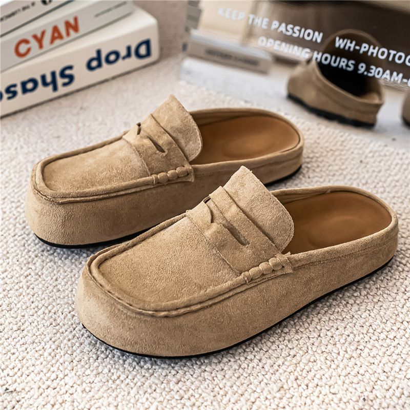 Pantofole firmate, nuove, popolari, da uomo, comode, in pelle scamosciata, casual, alla moda, con suola spessa, per la casa, con punta chiusa, taglie 37 46_voghion.com