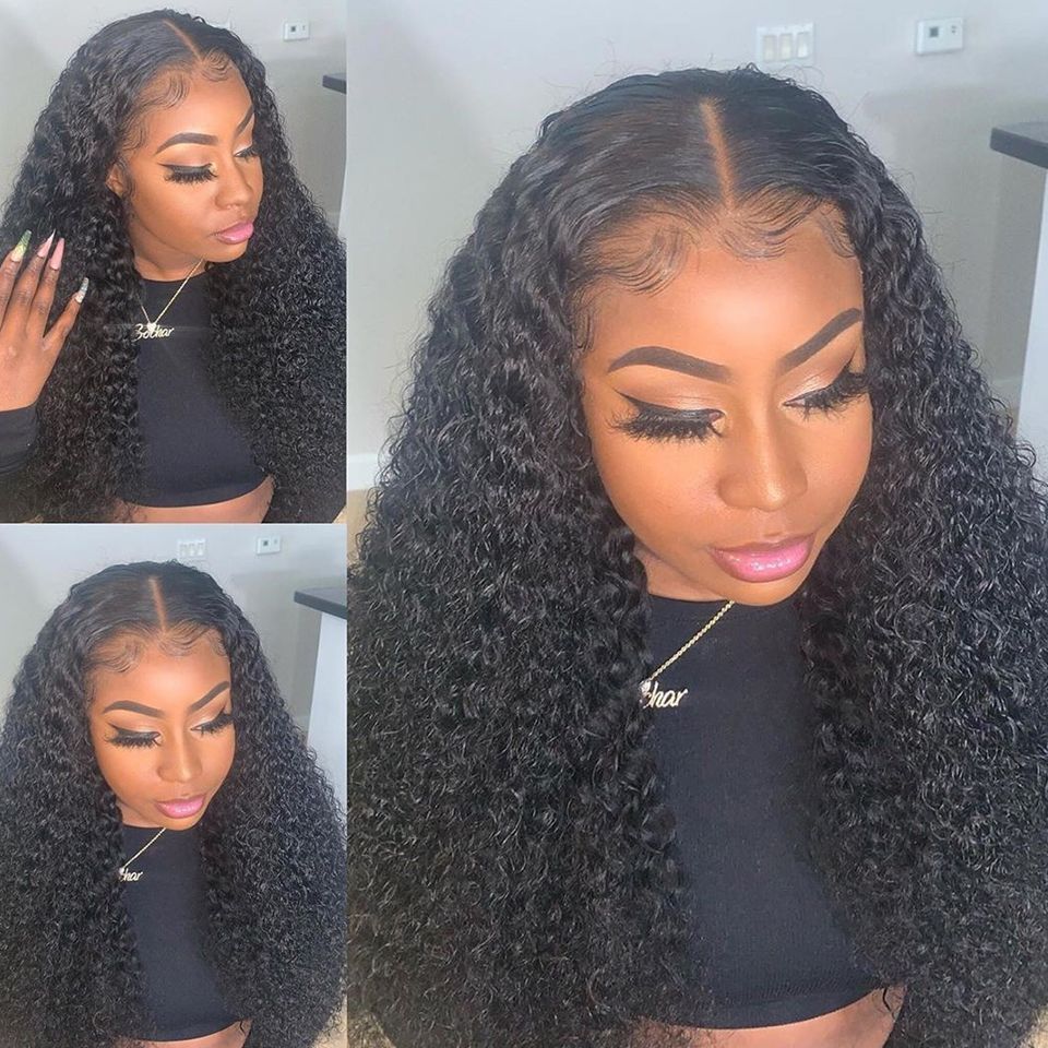 Mogolian Reddish Brown Jerry Curly 13x4 Lace Front Wig 250%Remy detail view 3