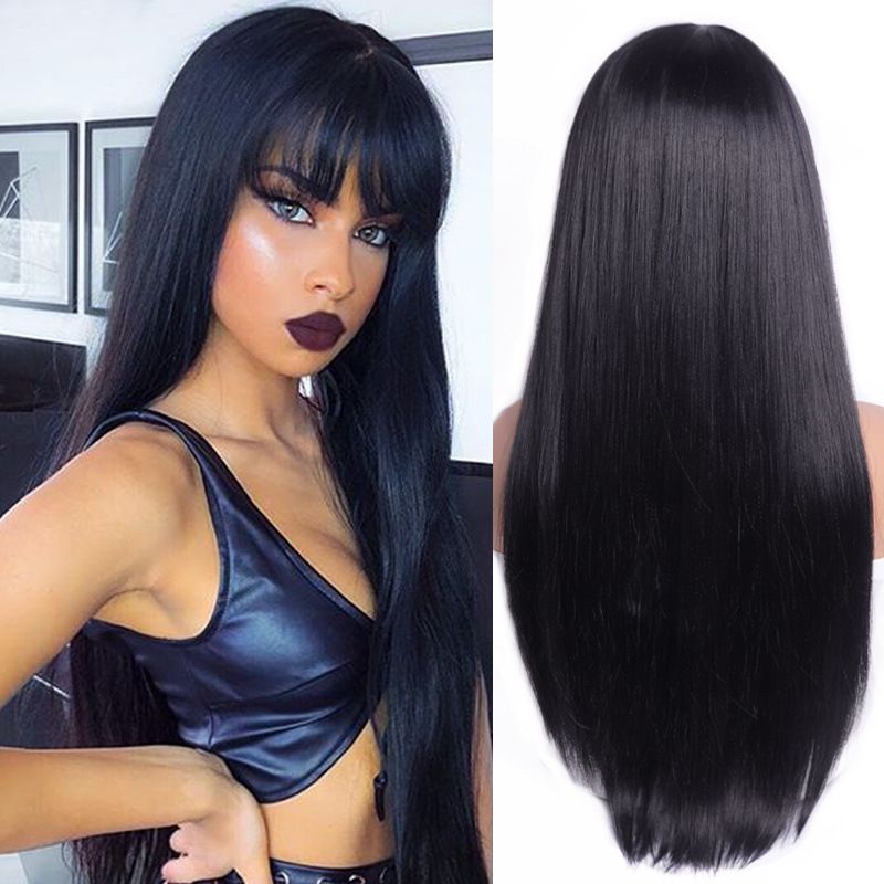 American Overseas u0026 TikTok European Wigs Air-Layered Bangs Long view 3