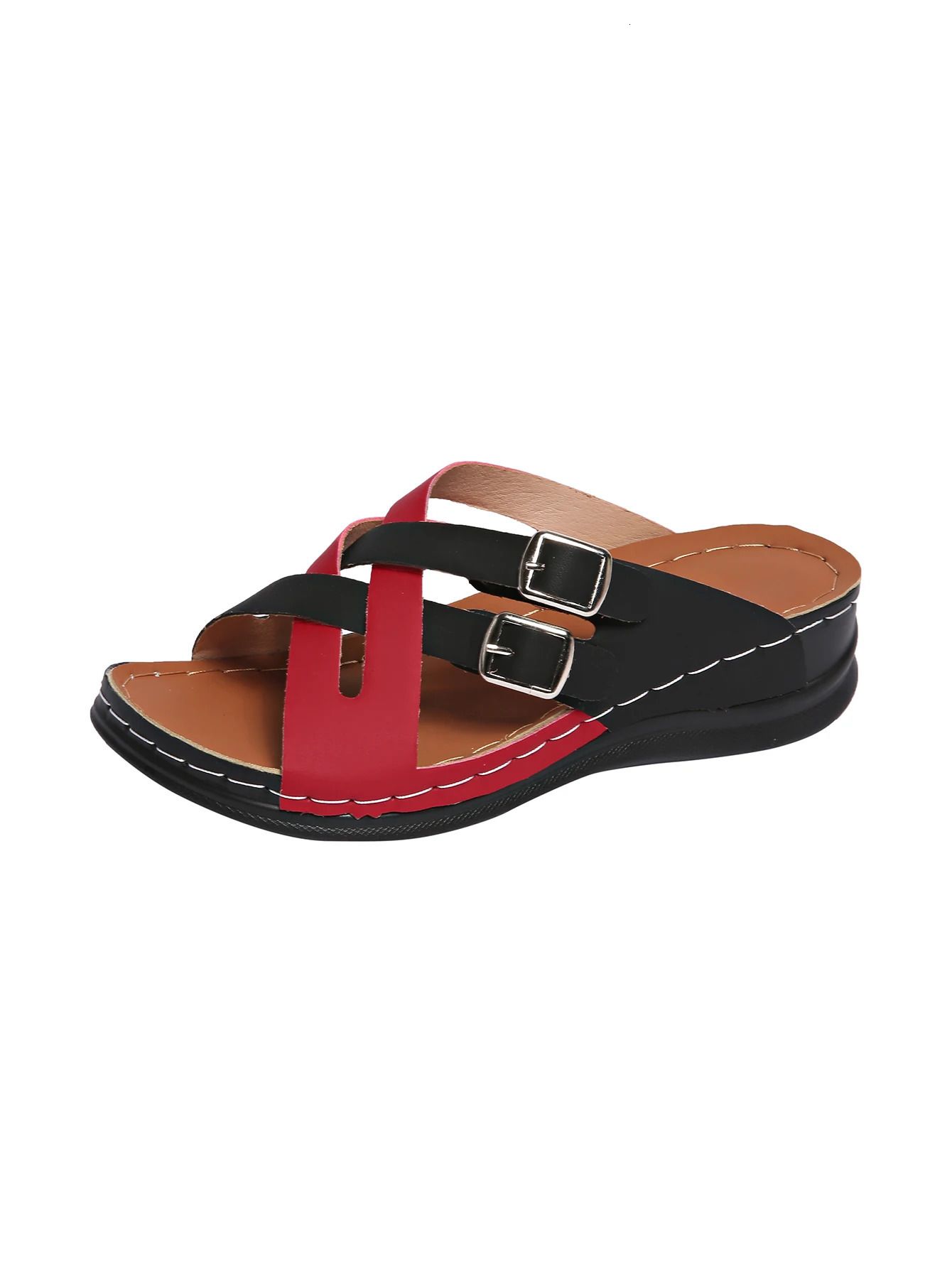 Sandali da donna estivi antiscivolo con zeppa, traspiranti, ideali per passeggiate ed escursioni. Codice articolo: 250418._voghion.com