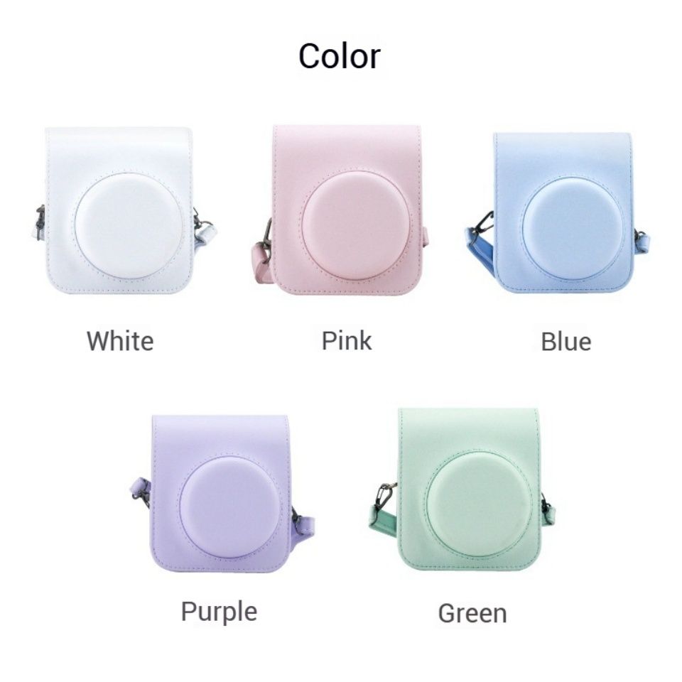 Pu Leather Protective Case For Instax Mini 12 With Shoulder Strap_voghion.com
