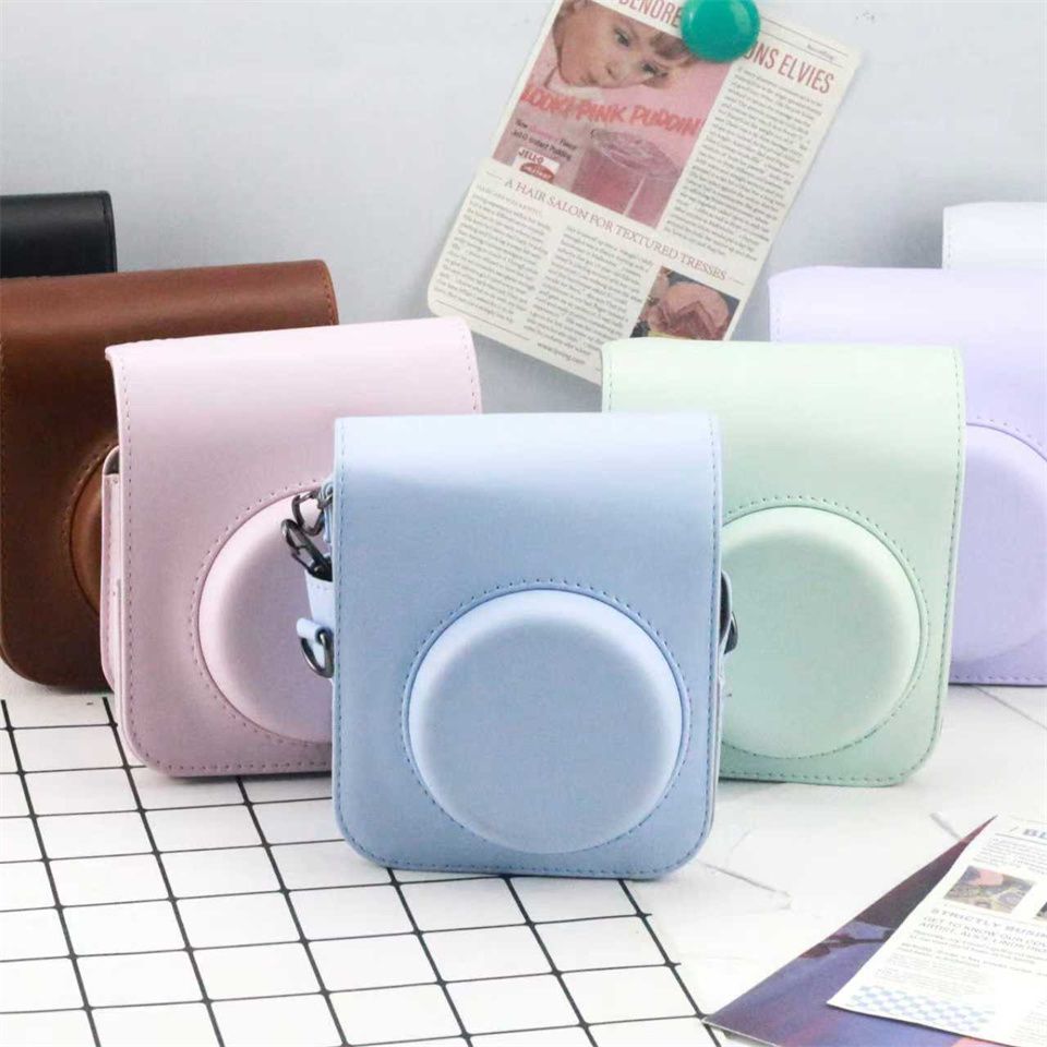 Pu Leather Protective Case For Instax Mini 12 With Shoulder Strap_voghion.com