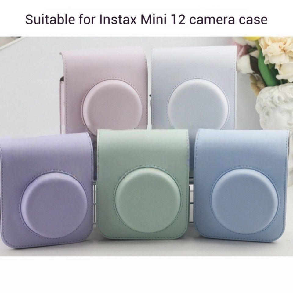 Pu Leather Protective Case For Instax Mini 12 With Shoulder Strap_voghion.com