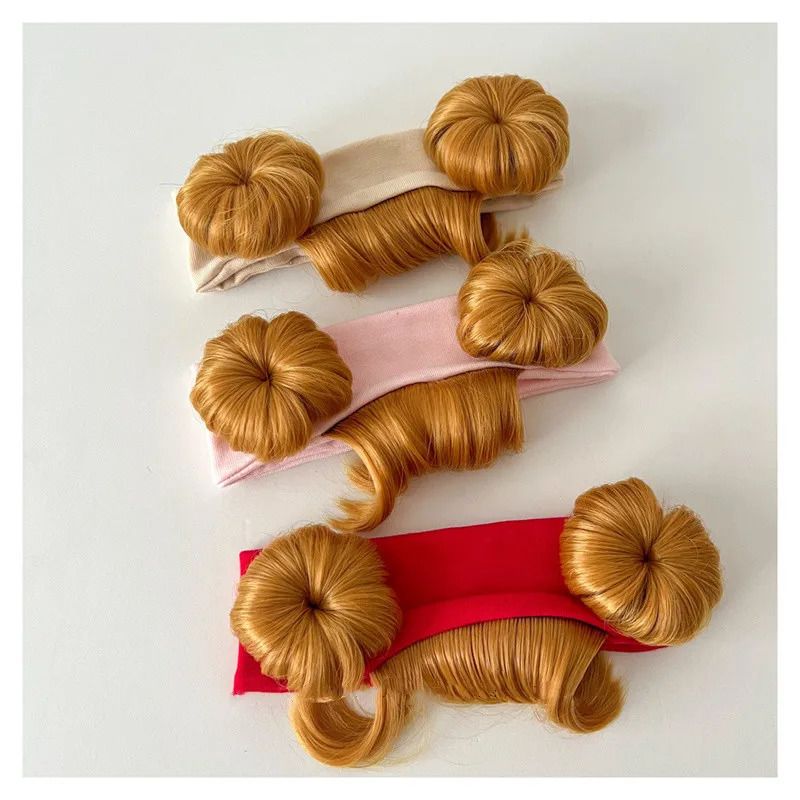 Cute Hair Accessories Infant Baby Girl Gold Balls Wig detail view 5