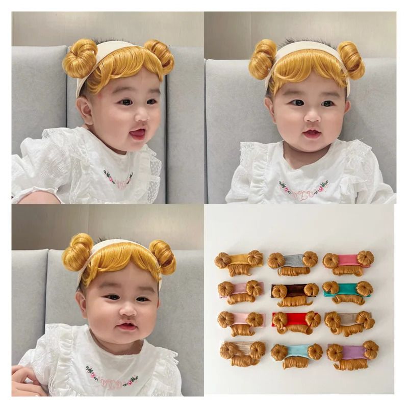 Cute Hair Accessories Infant Baby Girl Gold Balls Wig