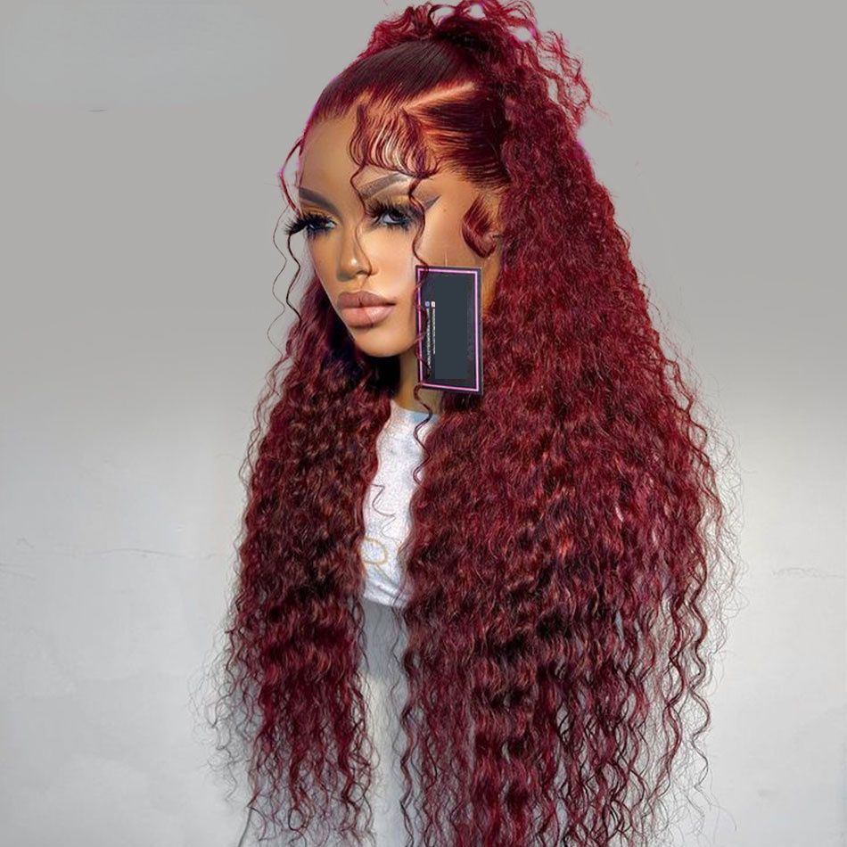 40 Inch 613 Honey Blonde Color Curly Human Hair Wig detail view 4
