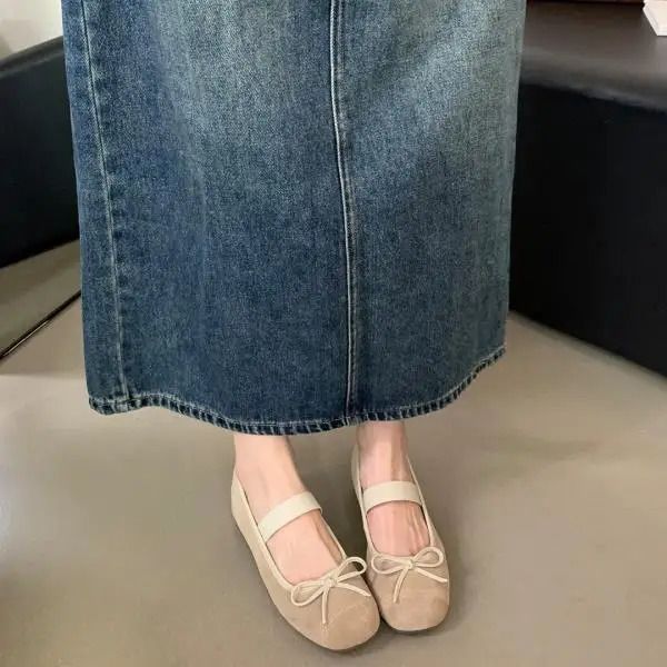 Zuecos casuales de mujer con punta redonda y abertura poco profunda, estilo británico, con plataforma, que aumentan la estatura, calzado femenino de otoño con lazo y nudo._voghion.com