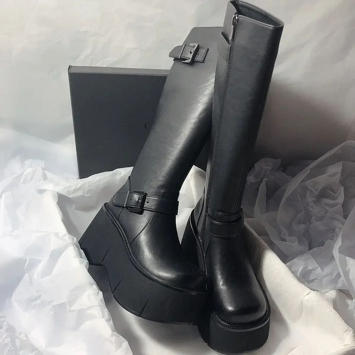 Spring And Autumn Comfortable Waterproof Platform Beautiful Casual Fairy Style Knight Edition Anti Slip Boots 250612_voghion.com