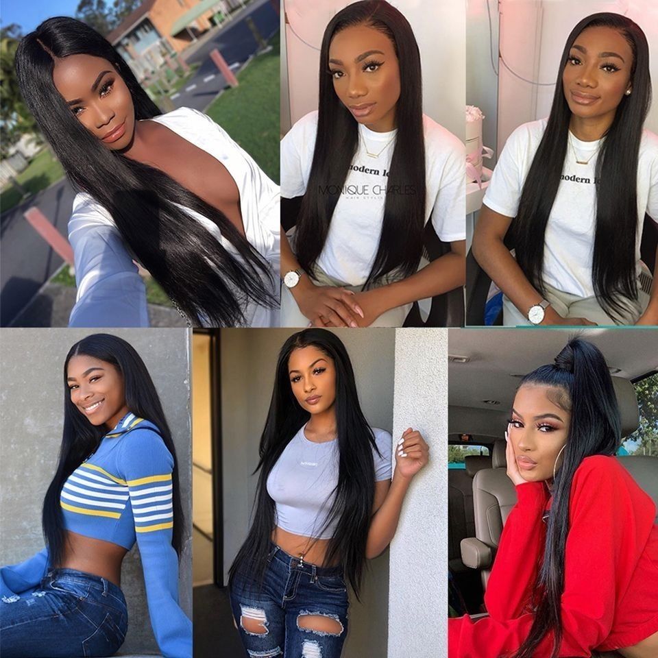 Super Double Drawn Ombre 1b/4 Colored Glueless Wig 13x4 Brown detail view 3