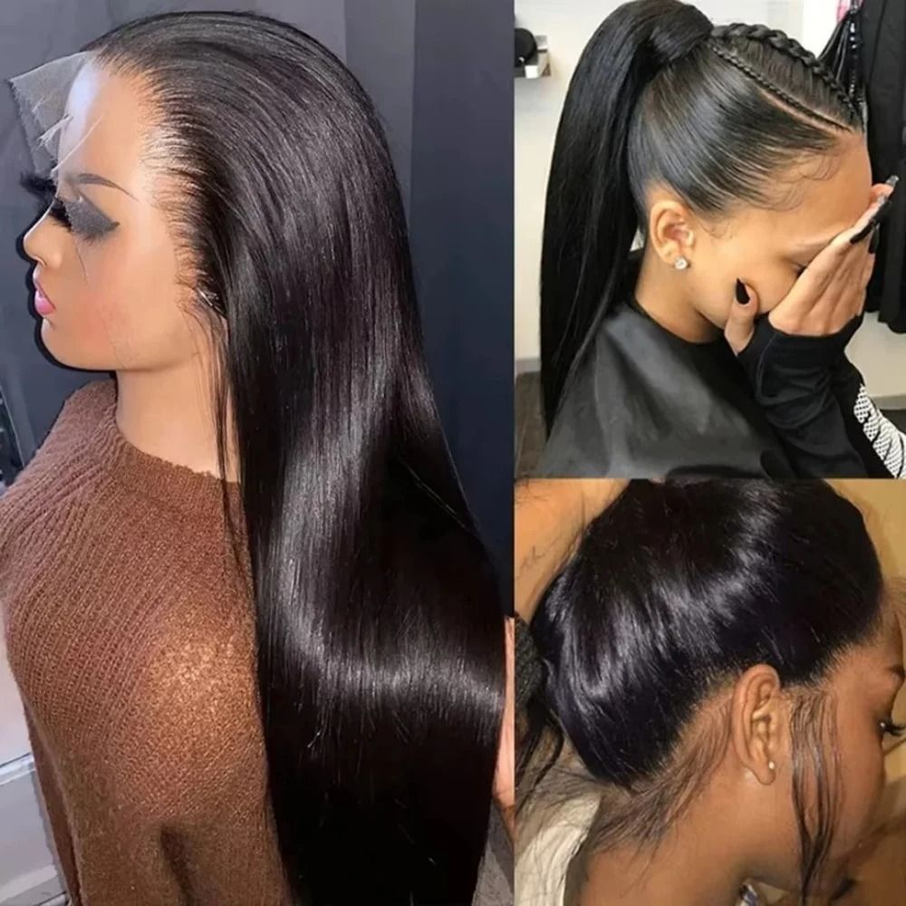 Super Double Drawn Ombre 1b/4 Colored Glueless Wig 13x4 Brown detail view 1